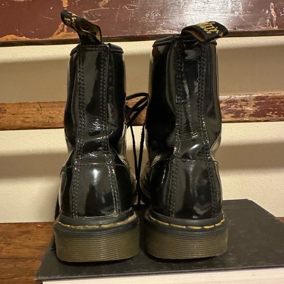 Dr. Martens Black Patent Leather Original Lace Up Combat Boots Docs - Picture 10 of 16